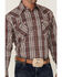 Image #3 - Rough Stock By Panhandle Men's Ombre Plaid Print Long Sleeve Pearl Snap Western Shirt, Maroon, hi-res