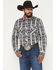 Image #1 - Rock & Roll Denim Men's Southwestern Print Long Snap Stretch Western Shirt, Black, hi-res