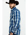 Image #3 - Cowboy Hardware Men's Royal Classic Plaid Long Sleeve Western Shirt, , hi-res