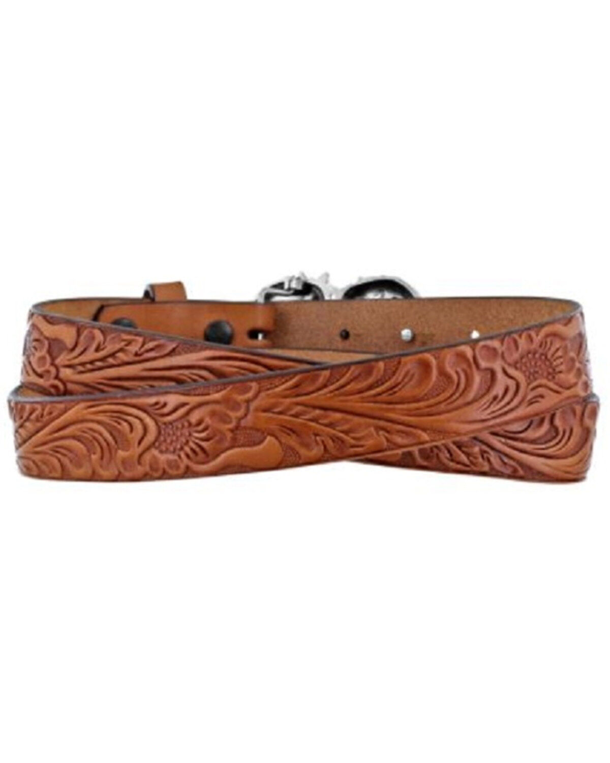 Image #2 - Justin Girls' Spirit Heart Horse Western Belt, Tan, hi-res