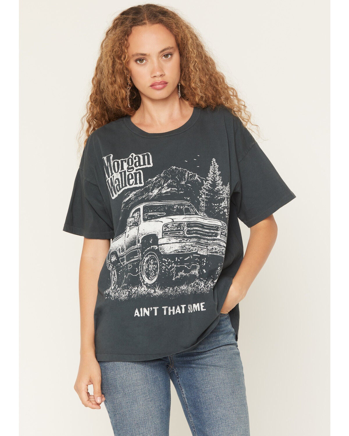 Day Dreamer Women's Morgan Wallen Ain't That Short Sleeve Graphic Tee, Black, hi-res