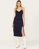 Beyond The Radar Women's Floral Print Slip Dress, Navy, hi-res