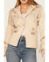 Image #3 - Shyanne Women's Fringe Embellished Leather Blazer, Taupe, hi-res