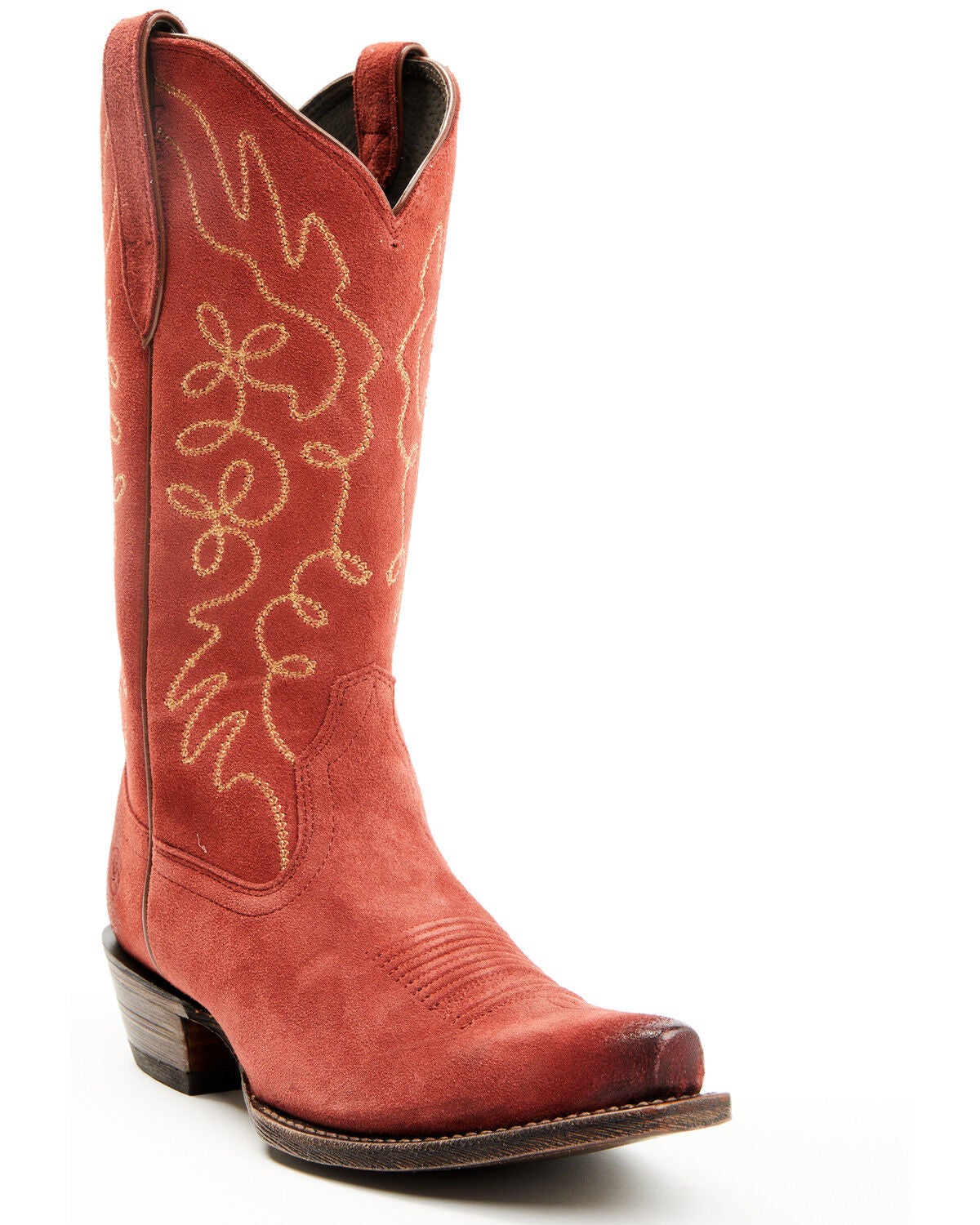 Ariat Women's Jukebox Suede Western Boots - Snip Toe, Red, hi-res