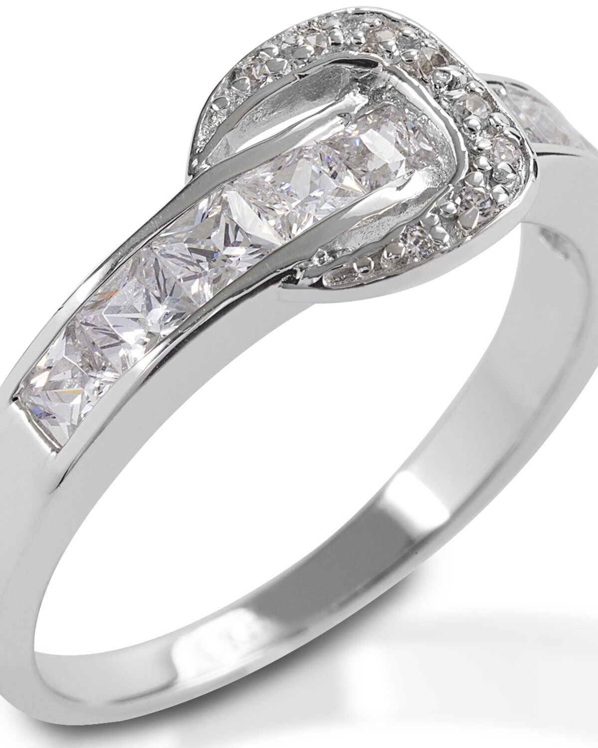 Kelly Herd Women's Contemporary Buckle Ring, Silver, hi-res
