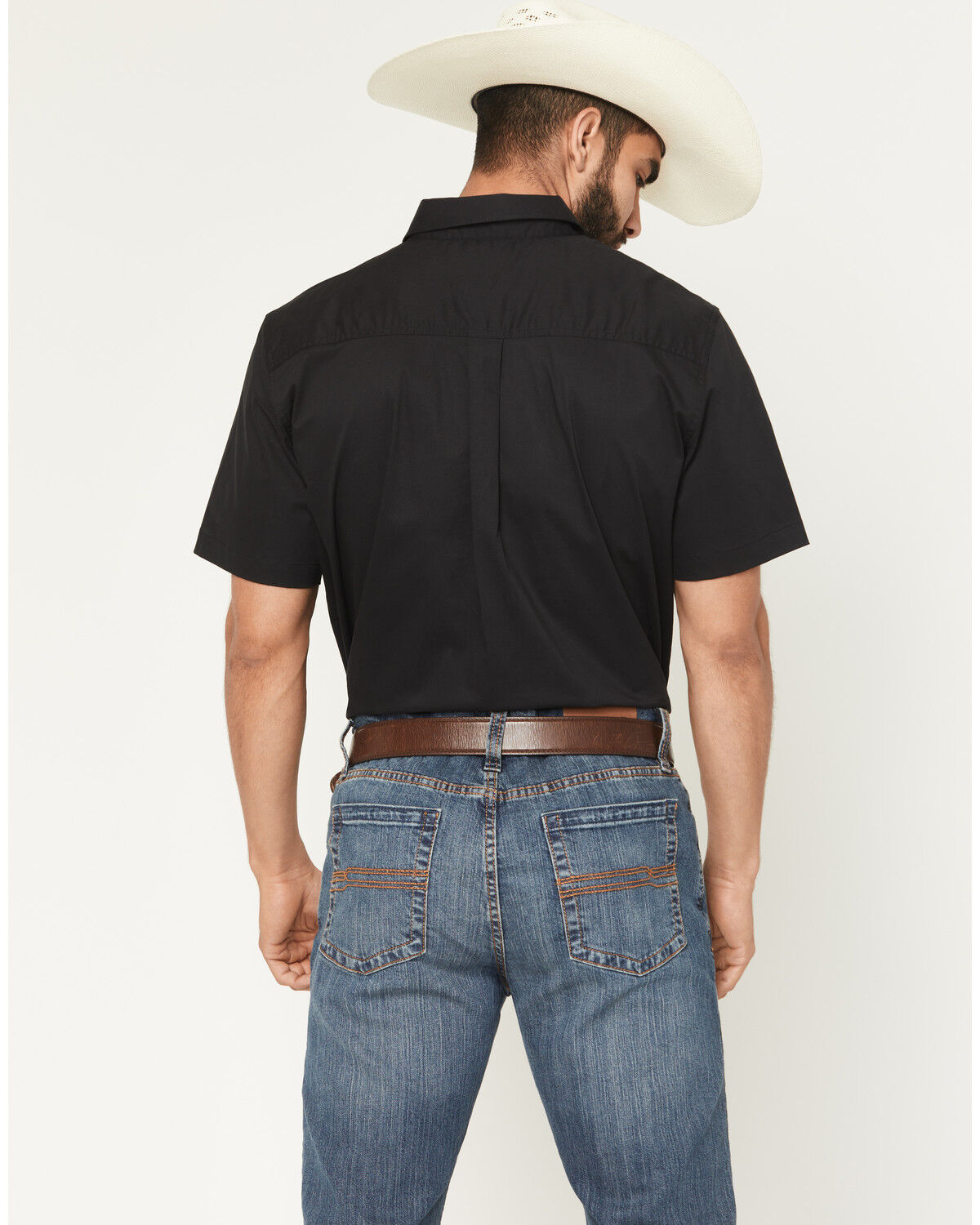 Image #4 - Cody James Men's Basic Twill Short Sleeve Button-Down Stretch Western Shirt, Black, hi-res