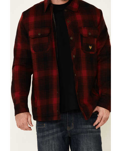 Image #3 - Hawx Men's Red Timberline Sherpa-Lined Flannel Work Shirt Jacket - Tall, , hi-res