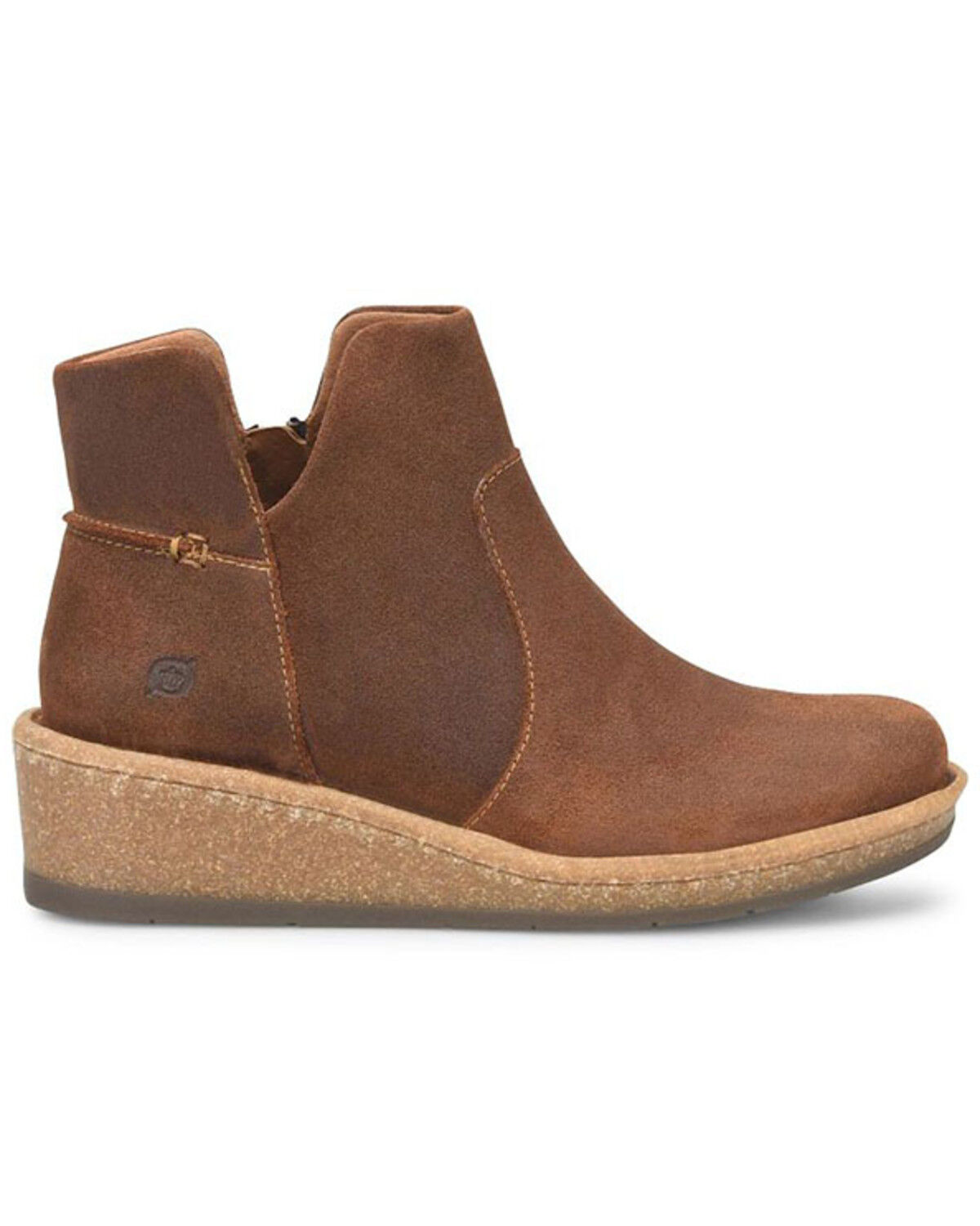 Image #2 - Born Women's Viv Wedge Booties - Round Toe, Brown, hi-res