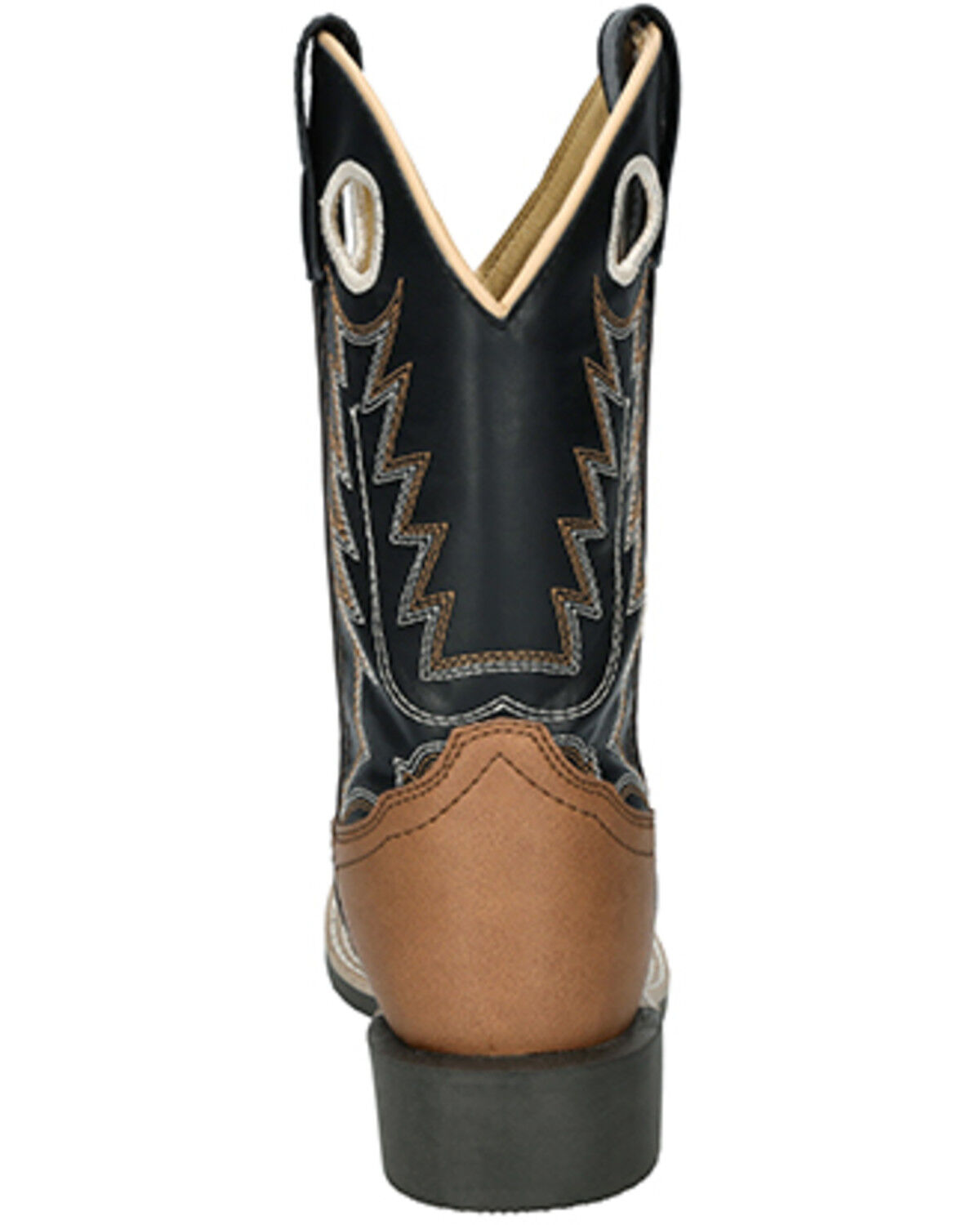 Image #5 - Smoky Mountain Boys' El Paso Western Boots - Broad Square Toe, Black/brown, hi-res