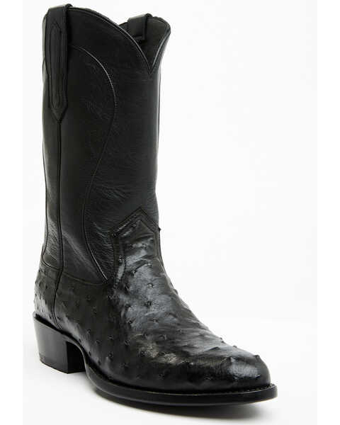 Cody James Black 1978 Men's Chapman Exotic Full-Quill Ostrich Western Boots - Medium Toe , Black, hi-res