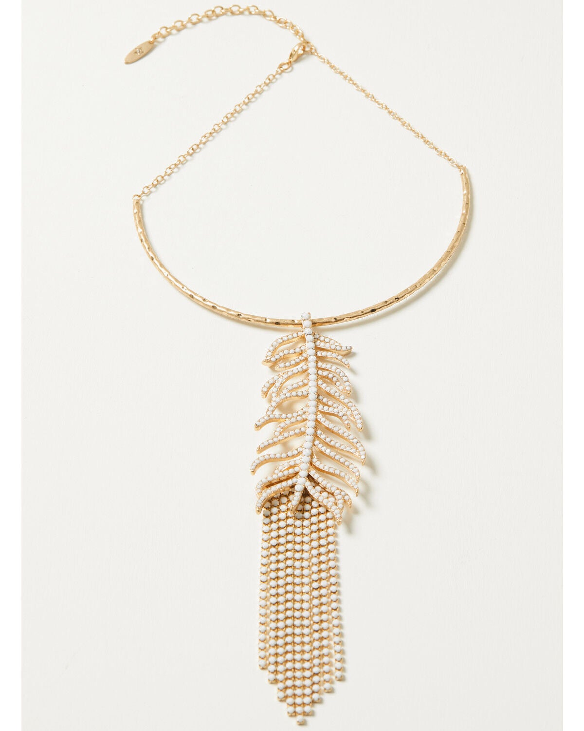 Image #1 - Lainey Wilson Women's Feather Collar Necklace, Gold, hi-res