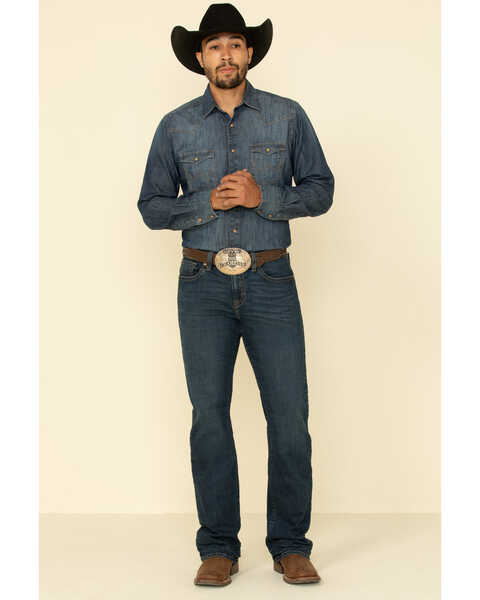 Image #1 - Cody James Men's Saguaro Dark Wash Stretch Slim Bootcut Jeans , Blue, hi-res