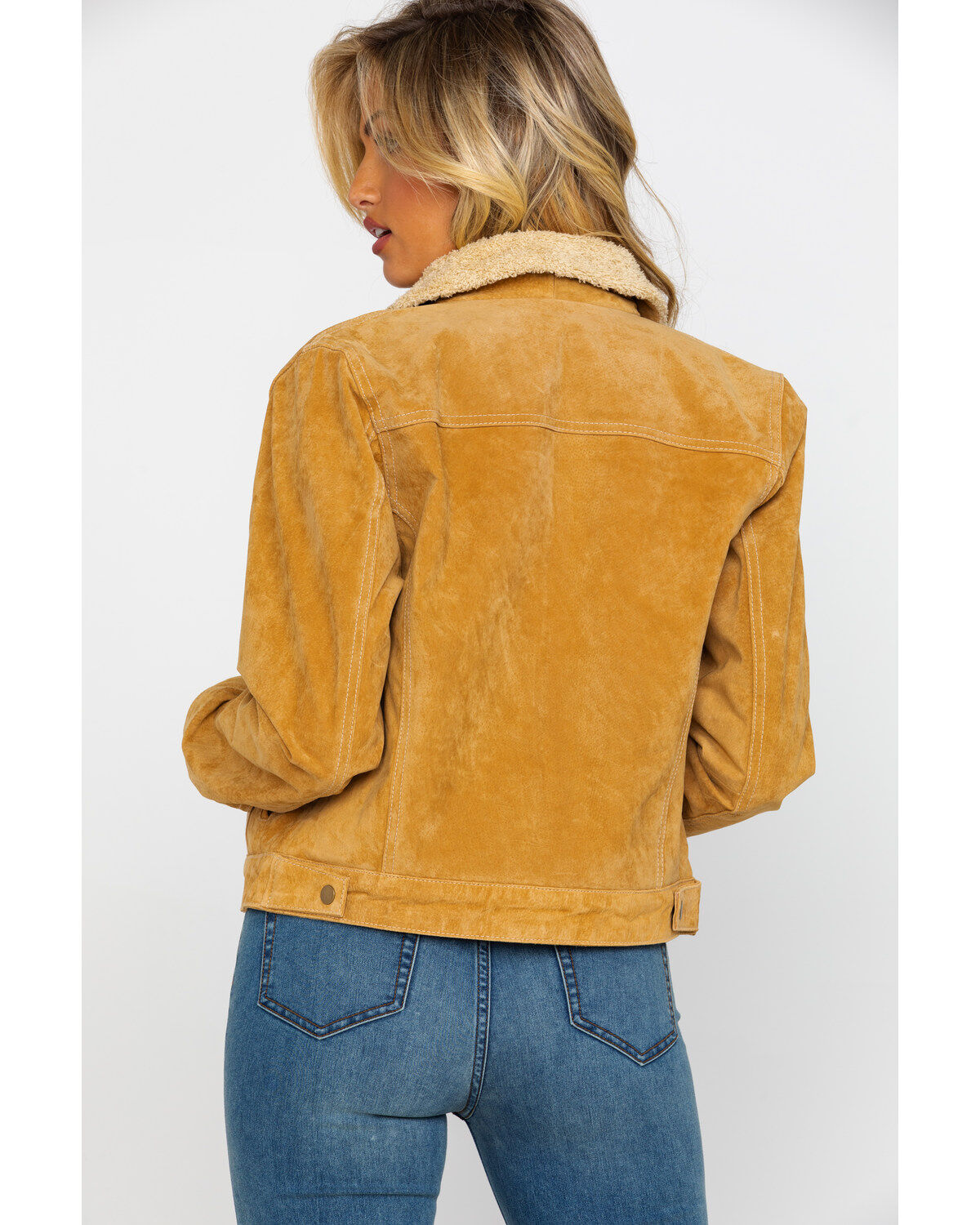 shearling jean jacket womens
