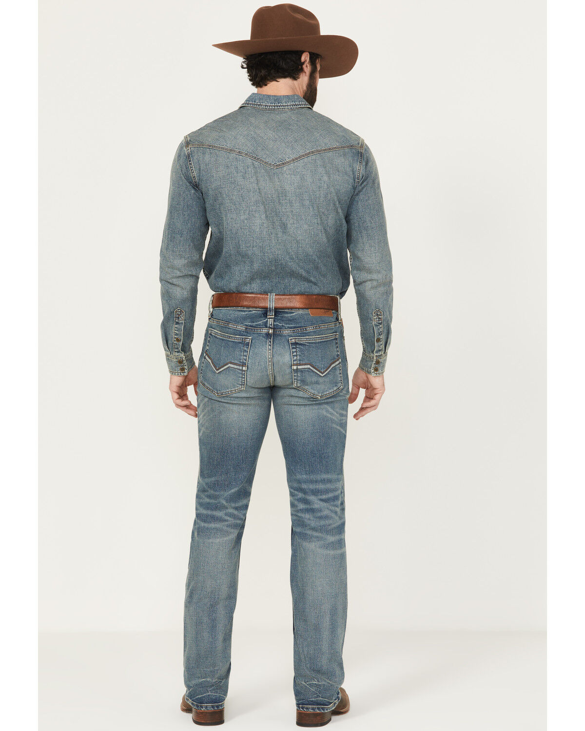Image #3 - Moonshine Spirit Men's Twister Wash Decker Slim Straight Stretch Denim Jeans, Medium Wash, hi-res