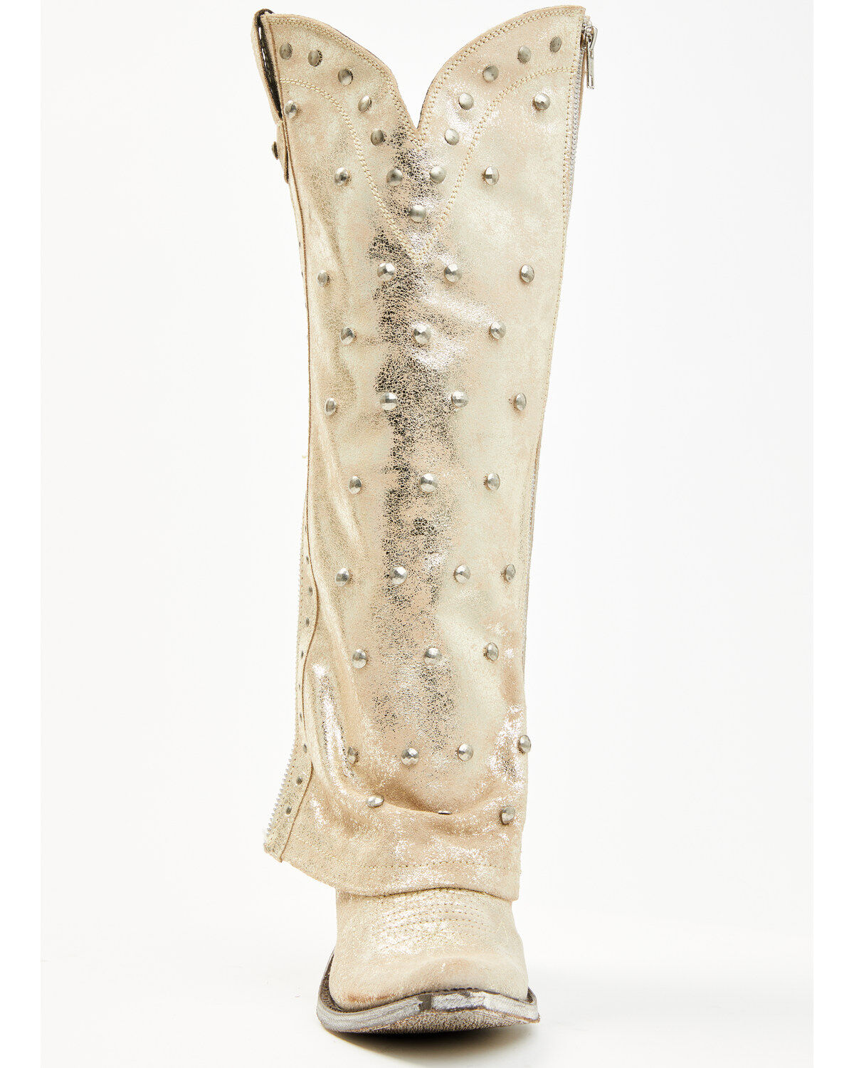 Image #4 - Liberty Black Women's Danet Tall Studded Western Boots - Round Toe, Gold, hi-res