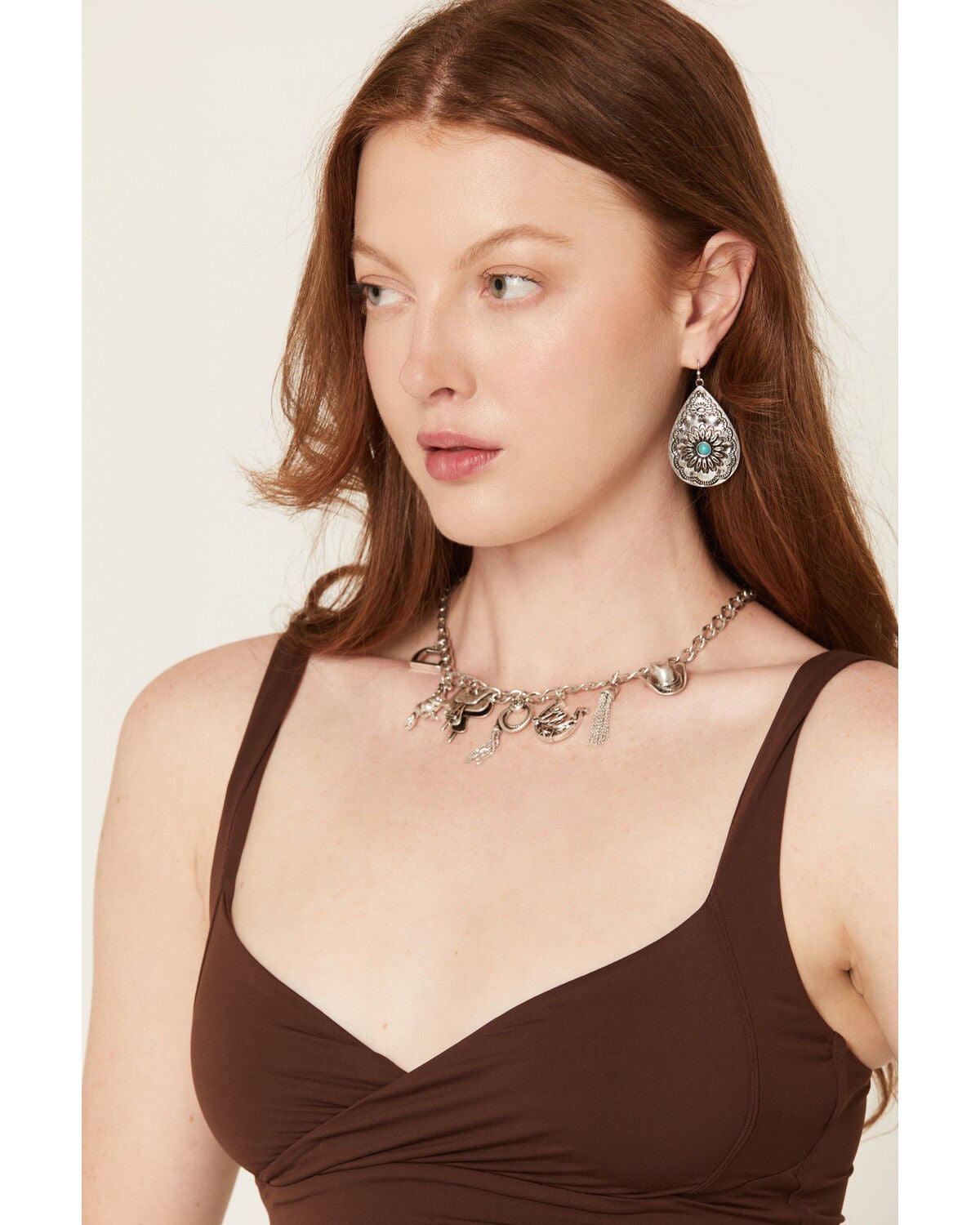 Lainey Wilson Women's Rodeo Charm Necklace, Silver, hi-res