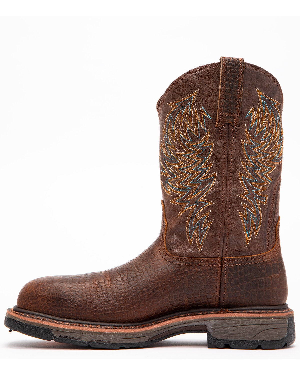 Image #3 - Ariat Brown Croc Print Workhog Waterproof Work Boots - Composite Toe, , hi-res
