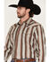 Image #2 - Wrangler Retro Men's Striped Print Long Sleeve Snap Western Shirt - Tall, Rust Copper, hi-res