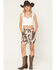 Image #1 - Shyanne Women's Sylvia Cow Print Faux Suede Belted Mini Skirt, Brown, hi-res