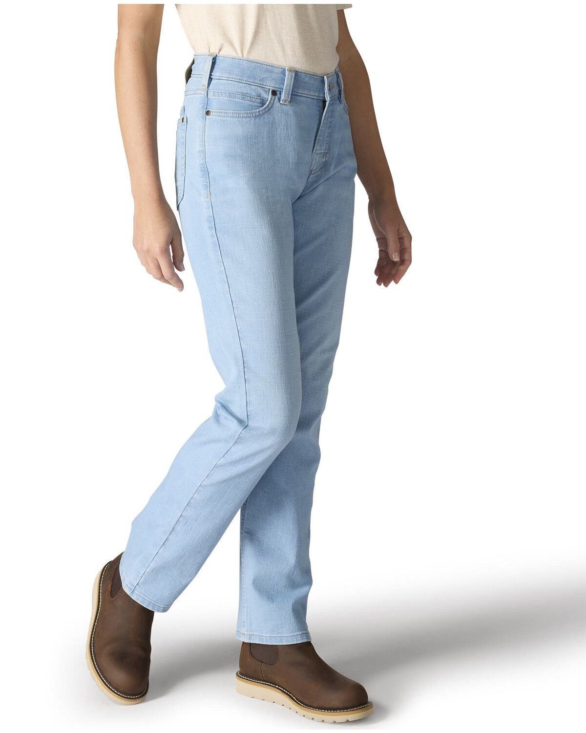 Image #3 - Carhartt Women's The Essential Stretch Denim Jeans, Light Medium Wash, hi-res
