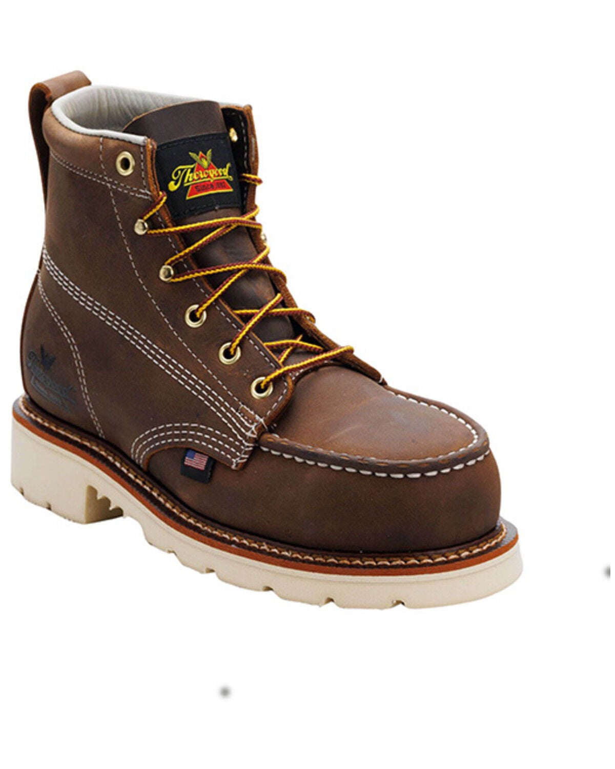 Thorogood Women's 6" MAXWear 90&trade; Moc Work Boots - Steel Toe, Brown, hi-res
