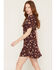 Image #2 - Idyllwind Women's Acklen Floral Print Short Sleeve Mini Dress, Wine, hi-res
