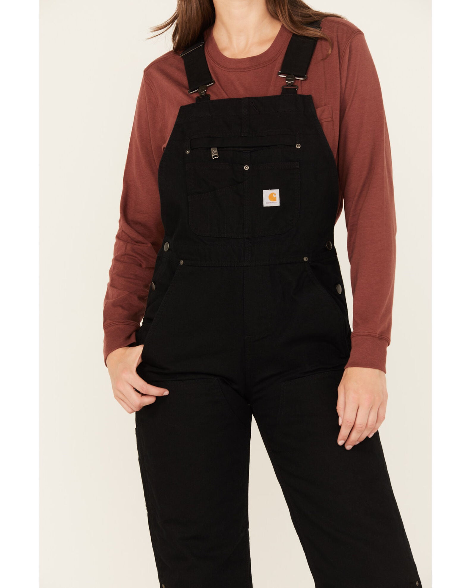 loose fit washed duck insulated bib overall