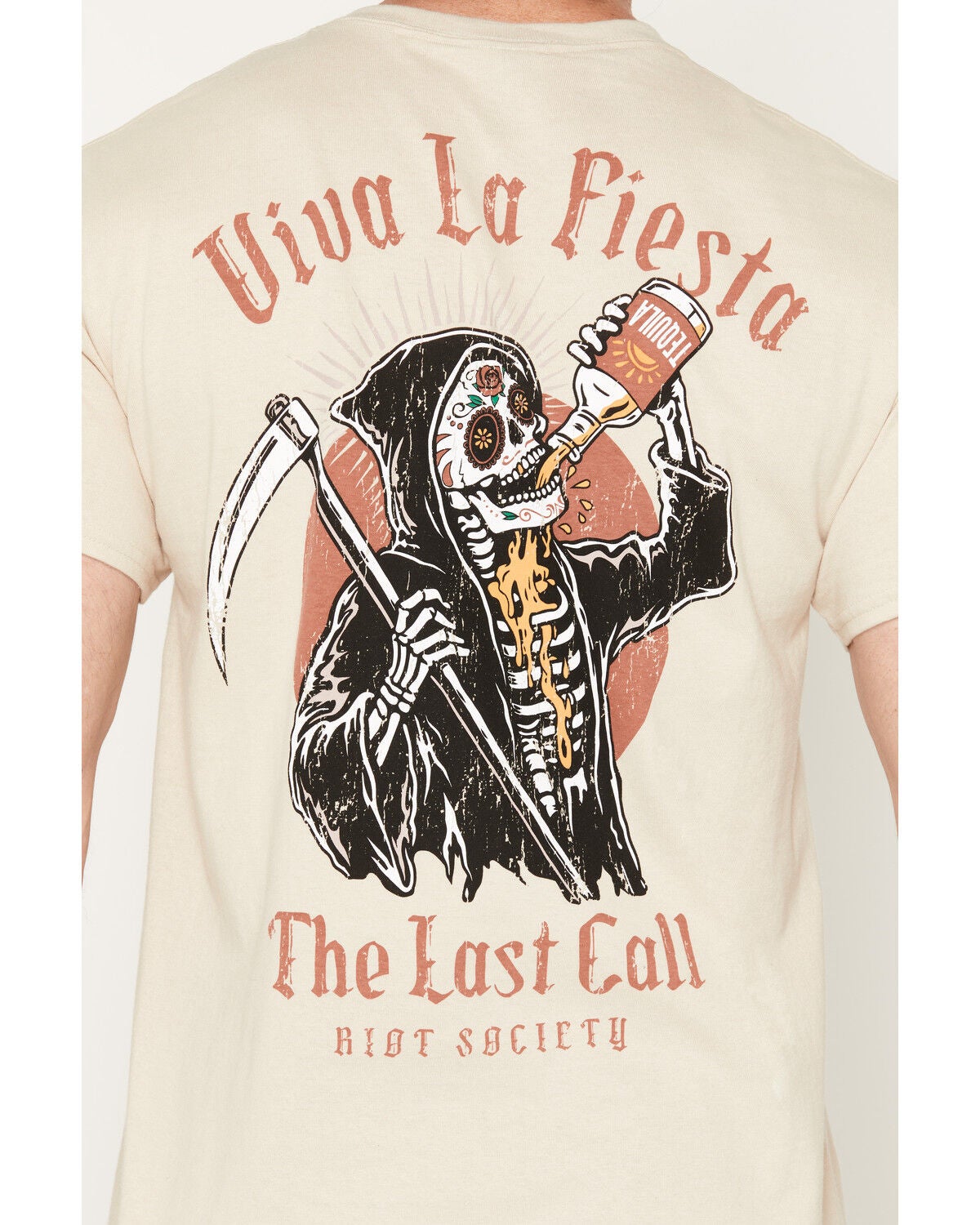 Image #4 - Riot Society Men's Viva La Fiesta Short Sleeve Graphic T-Shirt, Sand, hi-res