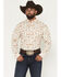 Image #1 - Ariat Men's Saint Conversation Print Long Sleeve Button-Down Western Shirt, Cream, hi-res