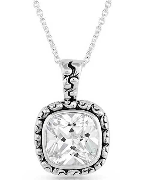 Montana Silversmiths Women's Silver Western Delight Crystal Necklace, Silver, hi-res