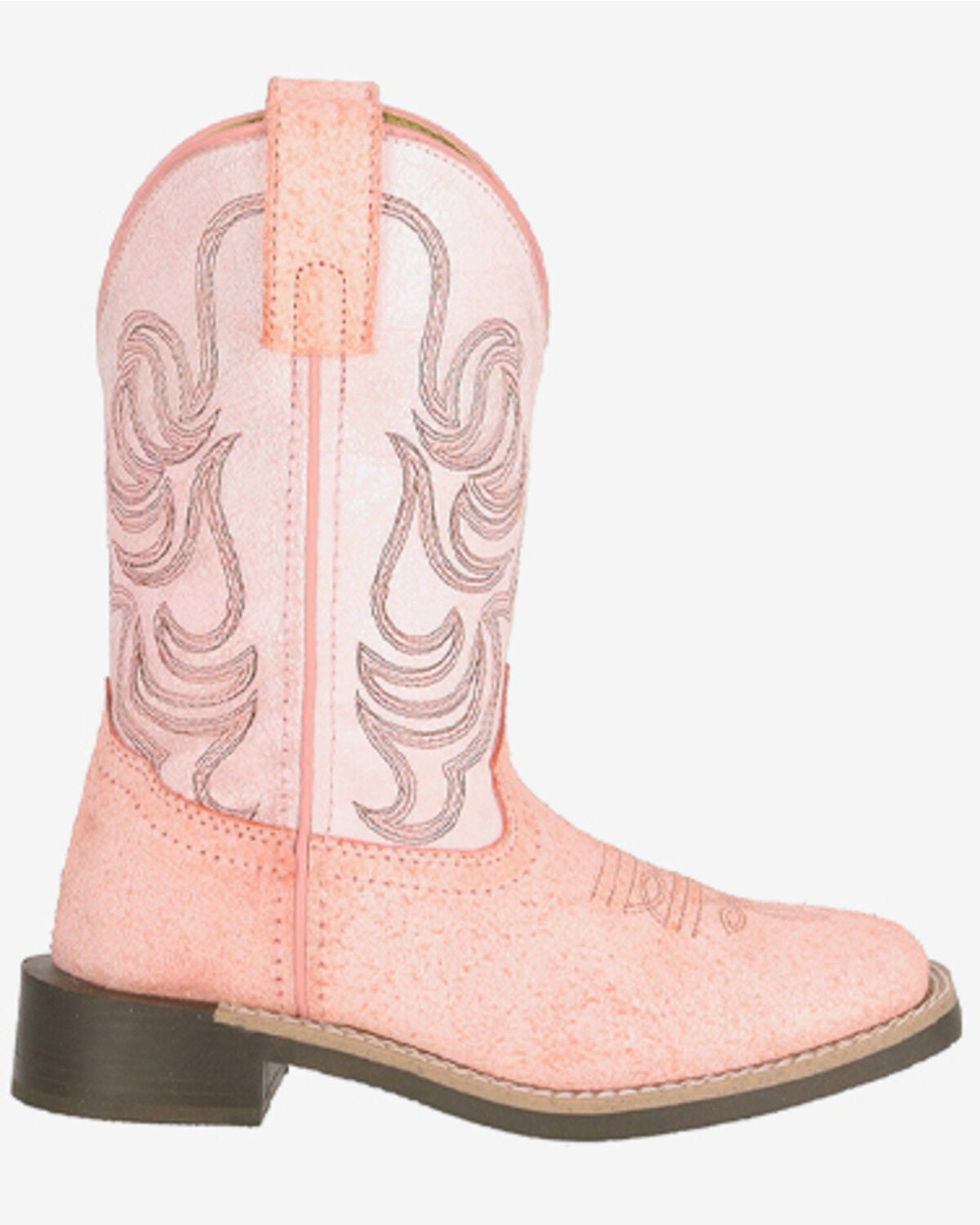 Image #2 - Smoky Mountain Girls' Painted Prairie Performance Western Boots - Broad Square Toe, Pink, hi-res