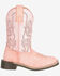 Image #2 - Smoky Mountain Girls' Painted Prairie Performance Western Boots - Broad Square Toe, Pink, hi-res