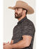 Image #2 - Ariat Men's Paisley Print Short Sleeve Button-Down Polo, Black, hi-res