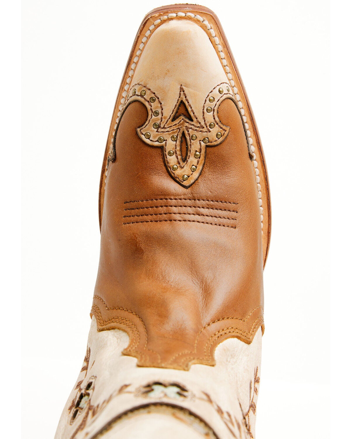 Image #6 - Corral Women's Honey Horseshoe Overlay Western Boots - Snip Toe, Honey, hi-res