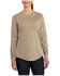 Image #1 - Carhartt Women's Force Crewneck Long Sleeve Shirt, Beige/khaki, hi-res