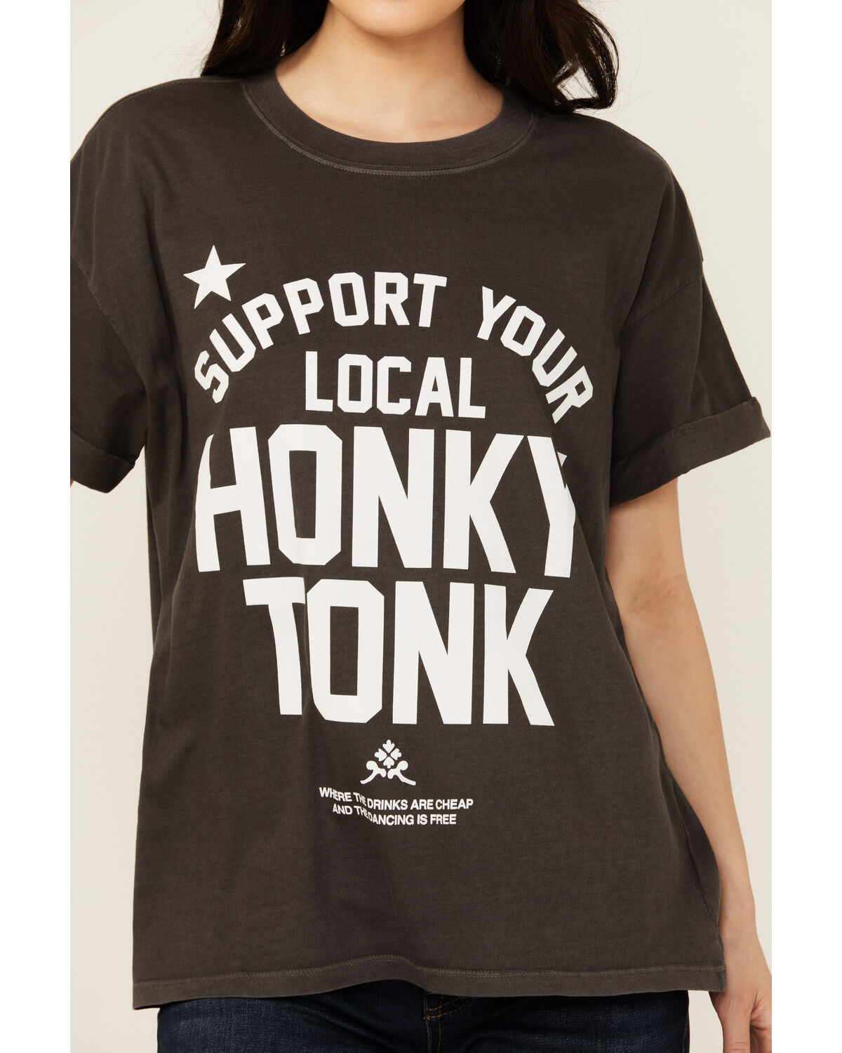 Image #3 - Girl Dangerous Women's Honky Tonk Short Sleeve Graphic Tee, Grey, hi-res