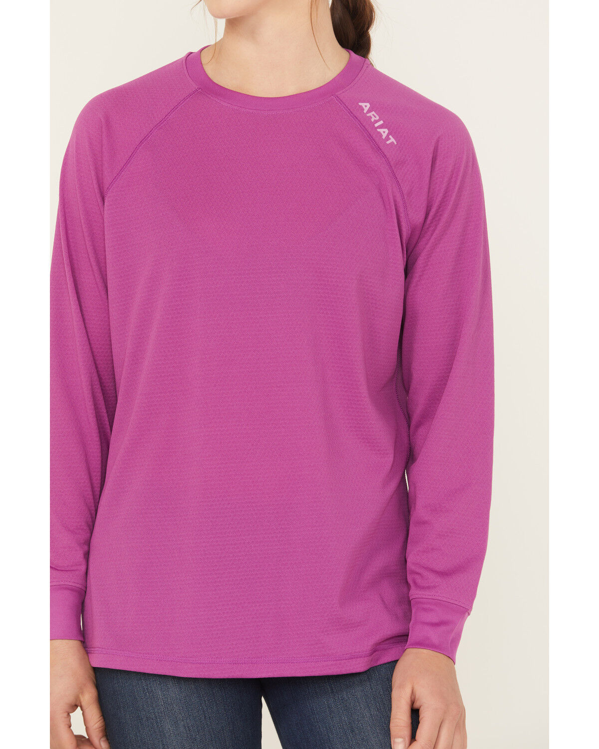 Image #3 - Ariat Women's Rebar Heat Fighter Essential Long Sleeve Work Tee, Purple, hi-res