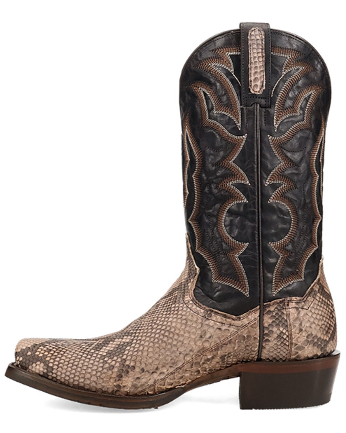 Image #3 - Dan Post Men's Exotic Python Western Boots - Square Toe, Chocolate, hi-res