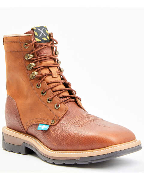 Image #1 - Twisted X Men's Lite Waterproof Work Shoes, Oiled Rust, hi-res