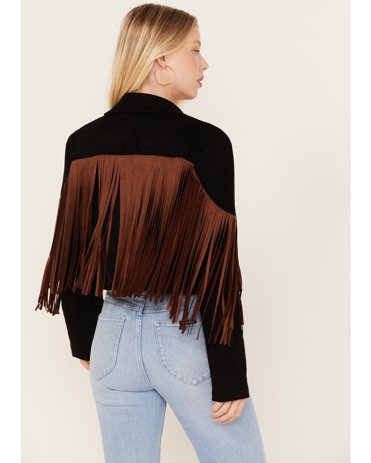 Image #4 - Saints & Hearts Girls' Faux Suede Cropped Fringe Jacket, , hi-res
