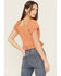 Image #4 - Rock & Roll Denim Eyelet Puff Sleeve Shirt, Orange, hi-res