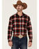Image #1 - Gibson Men's Old School Plaid Long Sleeve Button Down Western Flannel Shirt, Red, hi-res