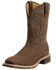 Ariat Hybrid Rancher Waterproof Pull On Work Boots - Square Toe, Brown, hi-res