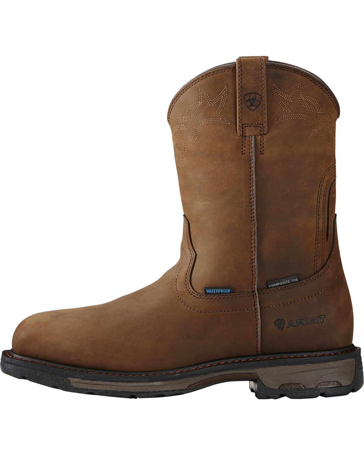 Image #2 - Ariat Men's WorkHog® Waterproof Work Boots - Composite Toe, Brown, hi-res
