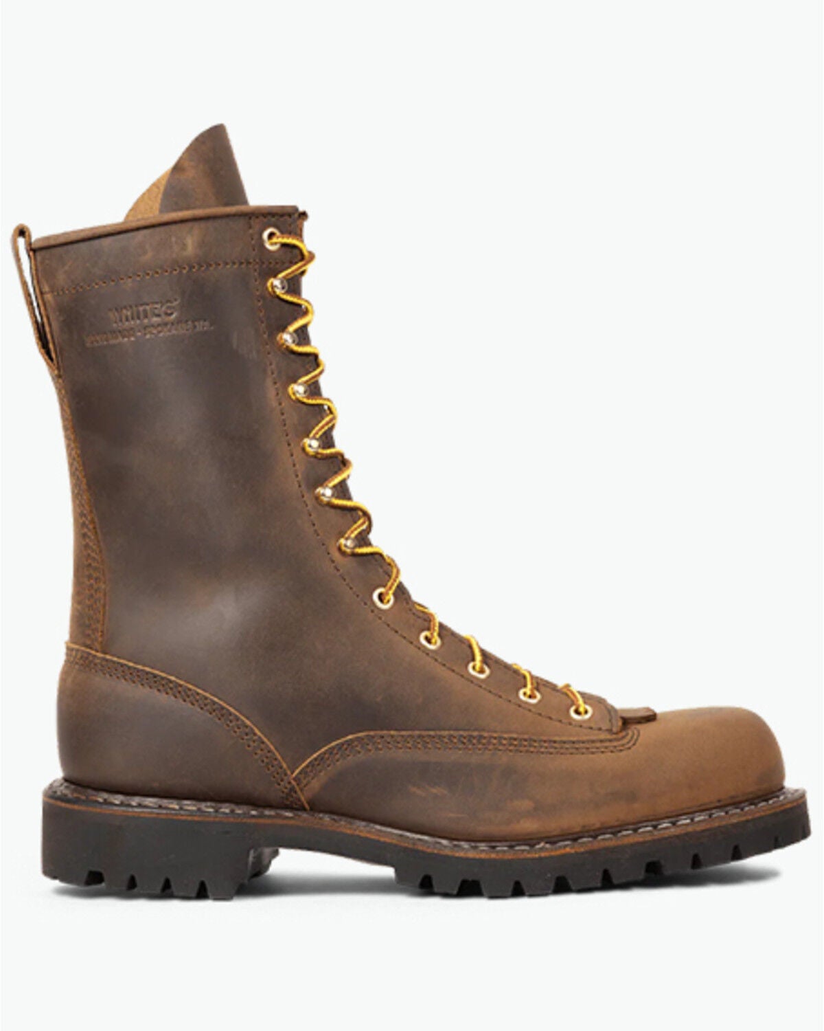 White's Boots Men's Frontiersman 10' Lace-Up Work Boots - Round Toe, Brown, hi-res