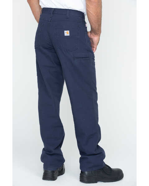 Image #2 - Carhartt Men's FR Canvas Work Pants, Navy, hi-res
