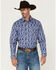 Image #1 - Wrangler 20X Men's Paisley Print Long Sleeve Snap Stretch Western Shirt, Blue, hi-res