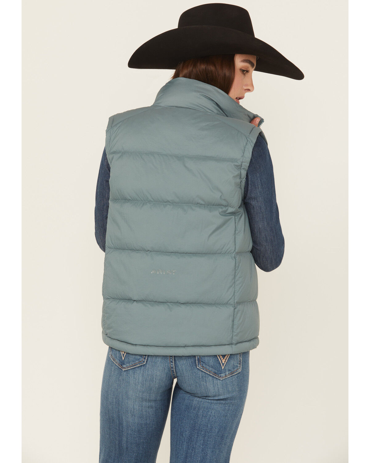 Image #4 - Ariat Women's Ultradown Puff Vest, Green, hi-res