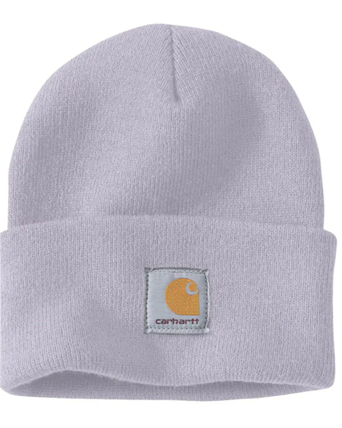 Image #1 - Carhartt Knit Cuffed Logo Beanie, Lavender, hi-res