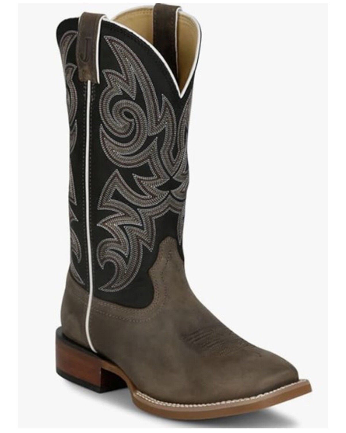 Justin Men's Frontier May Day Performance Western Boots - Broad Square Toe, Grey, hi-res